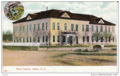 Pierre SD South Dakota, State Capitol Building, c1900s Vintage Postcard