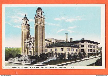 33659 / ⭐ SEATTLE WA-Washington ST. JAMES Cathedral Ninth COLUMBIA 1925 à Veuve LEGER Le Havre Photo NOWELL JOHNSTON USA