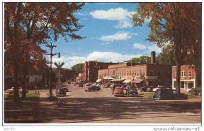 Lyndonville VT Vermont, Main Business District Street Scene, Auto, c1950s Vintage Postcard