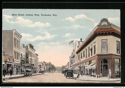 AK Waukesha, WI, Main Street, looking West