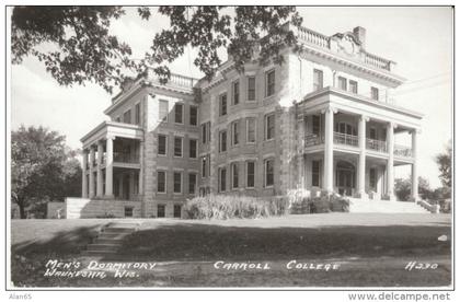 Waukesha WI Wisconsin, Carroll College Men´s Dormitory Building, Architecture, c1940s Vintage Real Photo Postcard