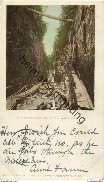 White Mountains - The Flume - Franconia Notch - Copyright by Detroit Photographic Co 1901 gel. 1903