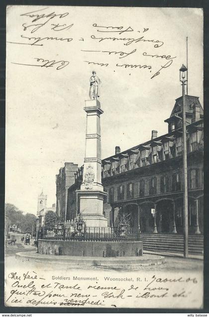 +++ CPA - Amérique - Etats Unis - Rhode Island - WOONSOCKET - Soldiers Monument  //