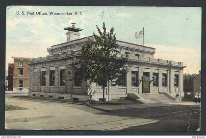 +++ CPA - Amérique - Etats Unis - Rhode Island -  WOONSOCKET - U.S. Post Office  //