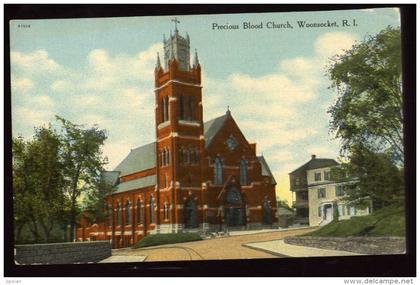 Cpa Etats Unis Rhode Island Woonsocket Precious Blood Church  LAM23