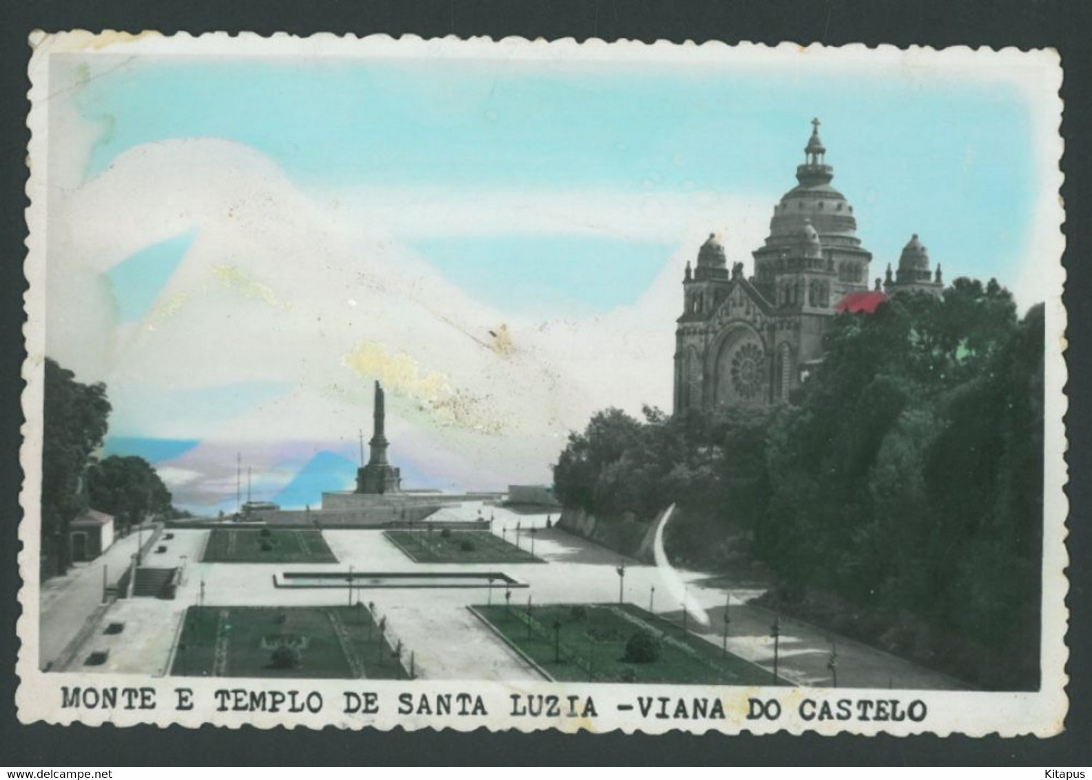 VIANA DO CASTELO vintage postcard Monte E Templo de Santa Luzia Portugal