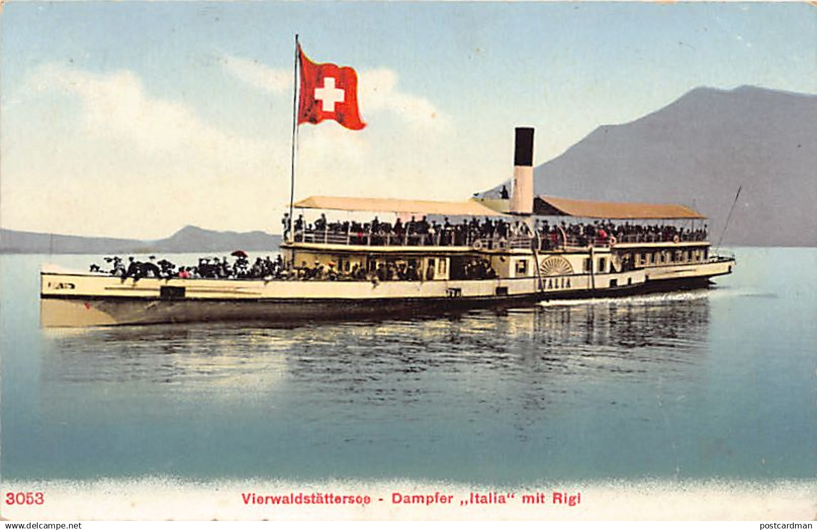 Vierwaldstättersee (LU) Dampfer Italia mit Rigi - Verlag unbekannt 3053