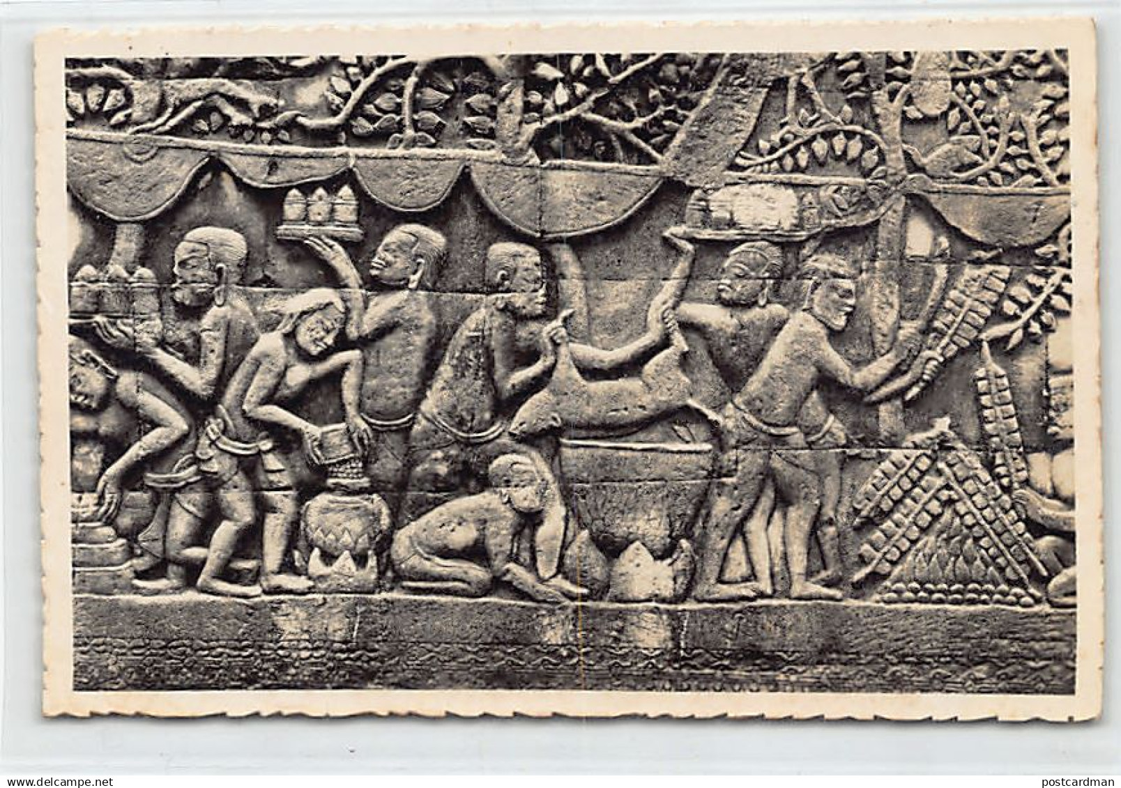 Viet-Nam - ANGKOR-THOM - Bayon - Bas-relief de la galerie Sud - Cuisiniers - Ed. Photo Viet-Nam 3c