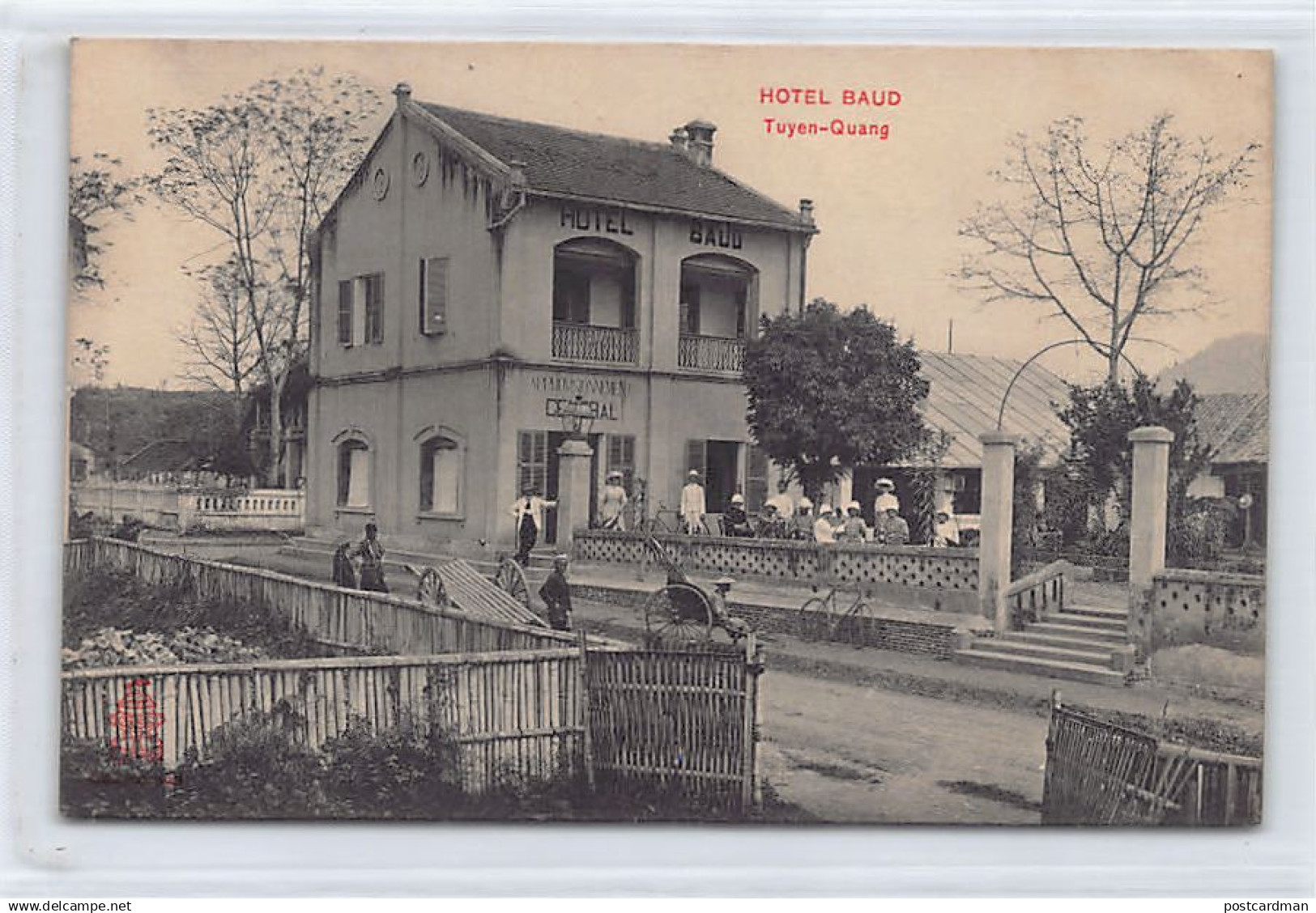 Vietnam - TUYEN QUANG - Hôtel Baud - Autographe de L. Baud fils - Ed. P. Dieulefils