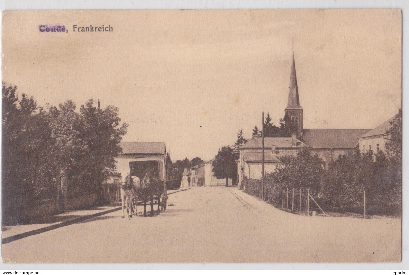 Vieux-Condé Calèche Feldpostkarte Frankreich