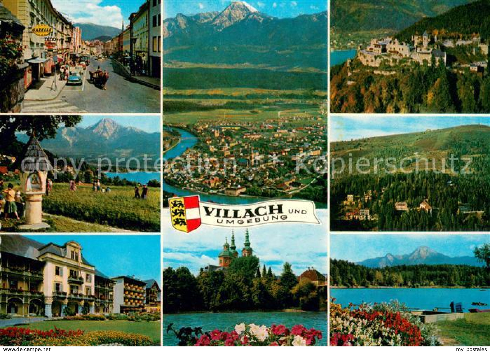 Villach Kaernten Faakersee Warmbad Villach Hl Kreuzkirche Ruine Landskron Kanzel