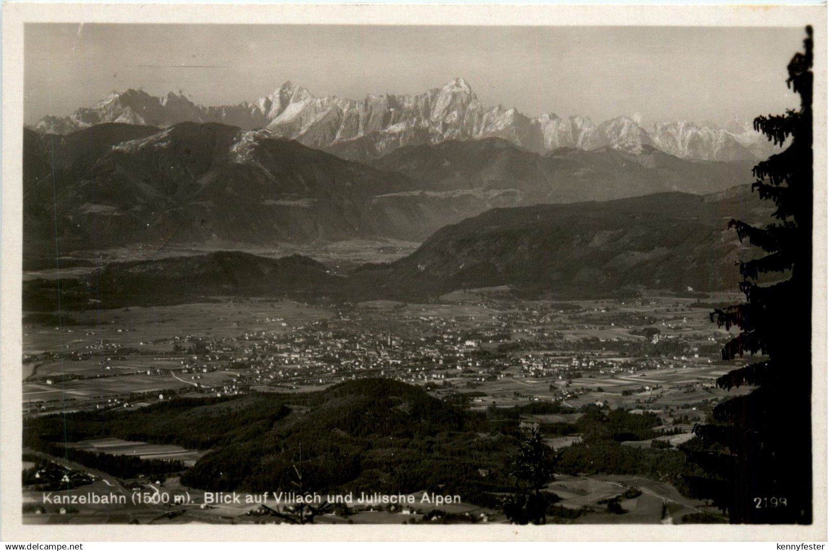 Villach/Kärnten - Villach, Kanzelbahn, Blick auf Villach und Julische Alpen