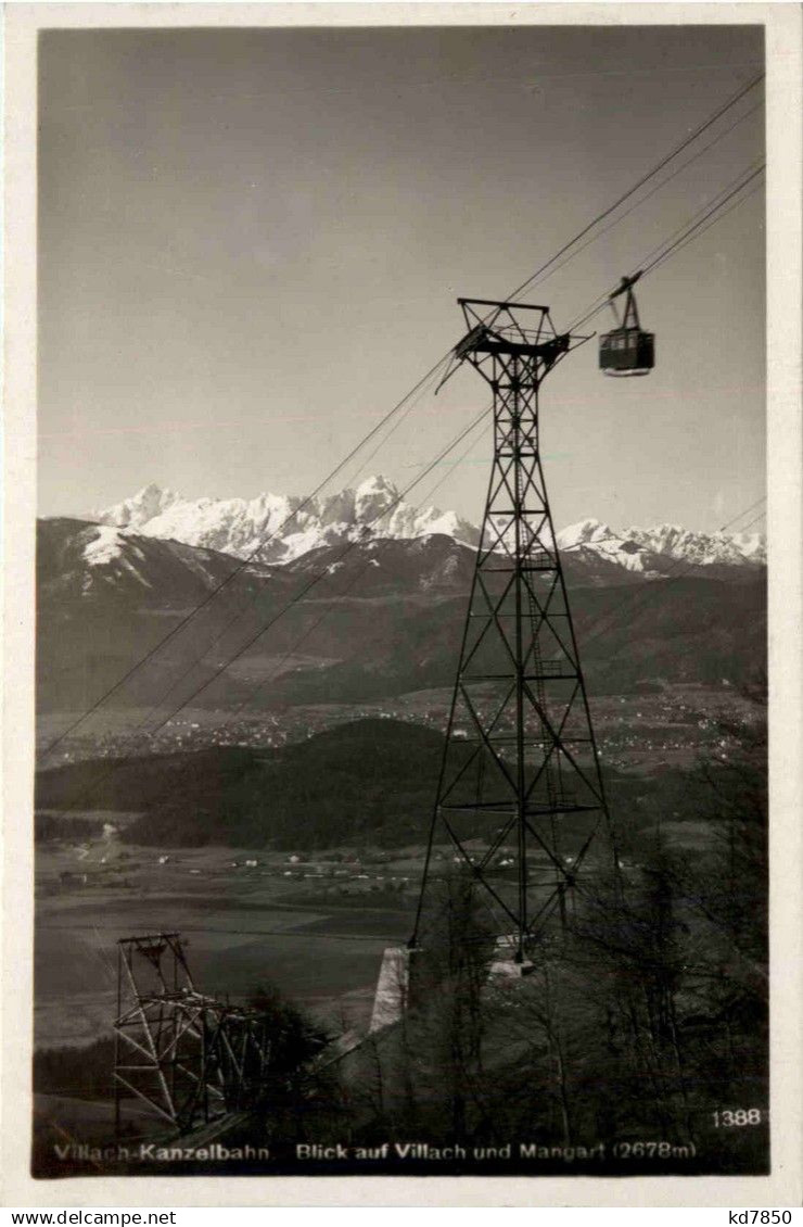 Villach/Kärnten - Villach, Kanzelbahn, Blick auf Villach und Mangart