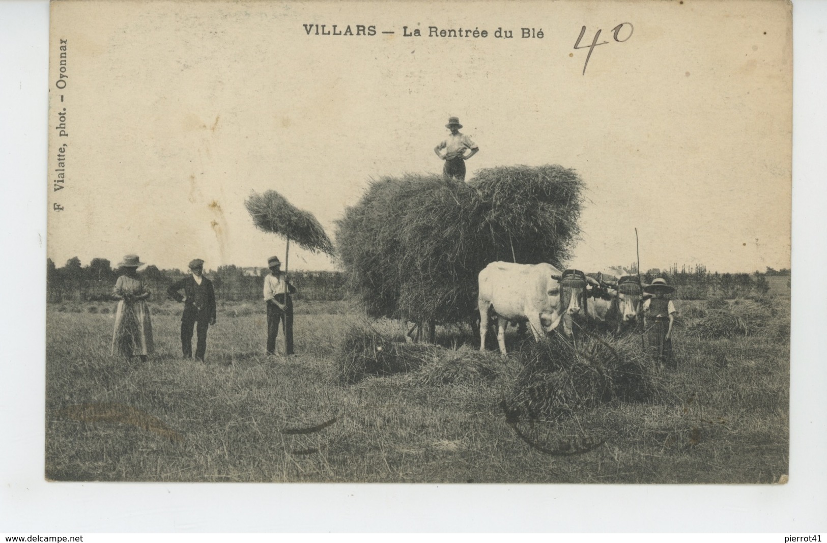 VILLARS LES DOMBES - La Rentrée du Blé (attelage boeufs )