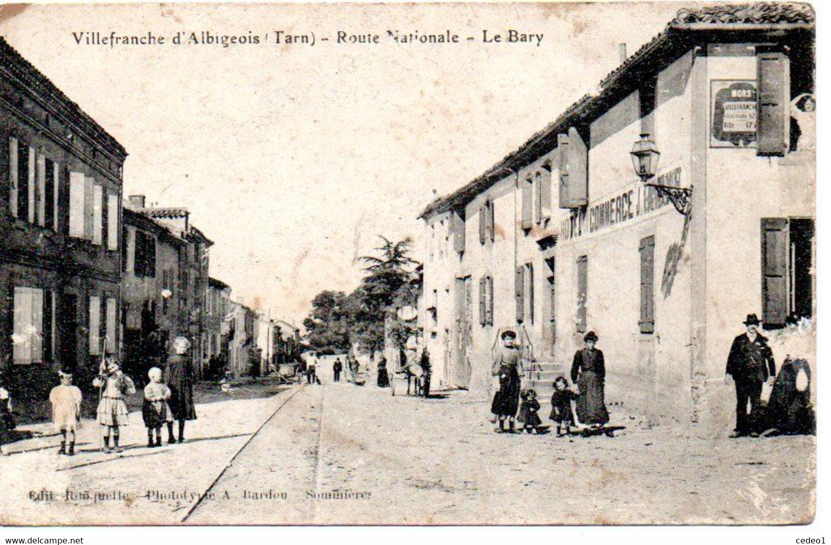 VILLEFRANCHE D'ALBIGEOIS  ROUTE NATIONALE LE BARY   CARTE SALE