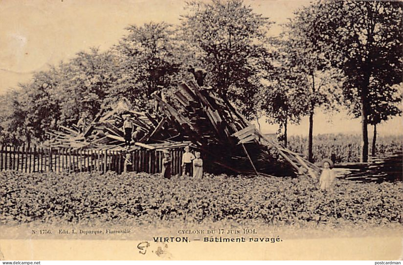 VIRTON (Lux.) Cyclone du 17 juin 1904 - Bâtiment ravagé