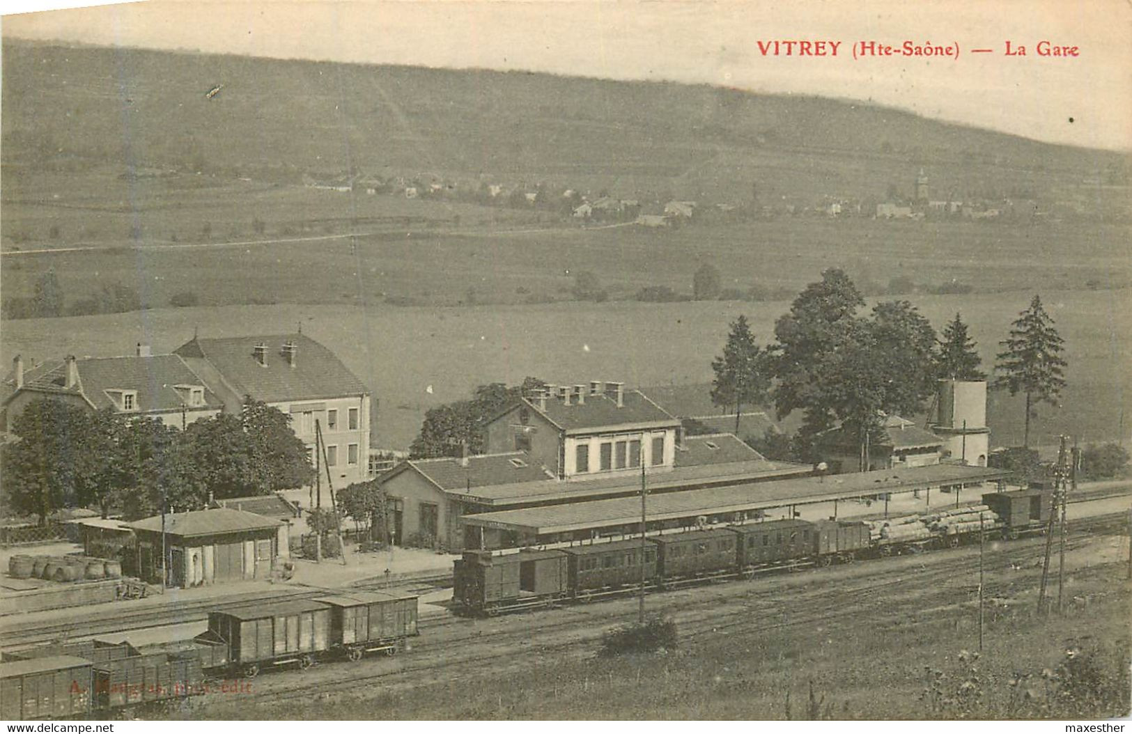 VITREY SUR MANCE la gare (train en gare)