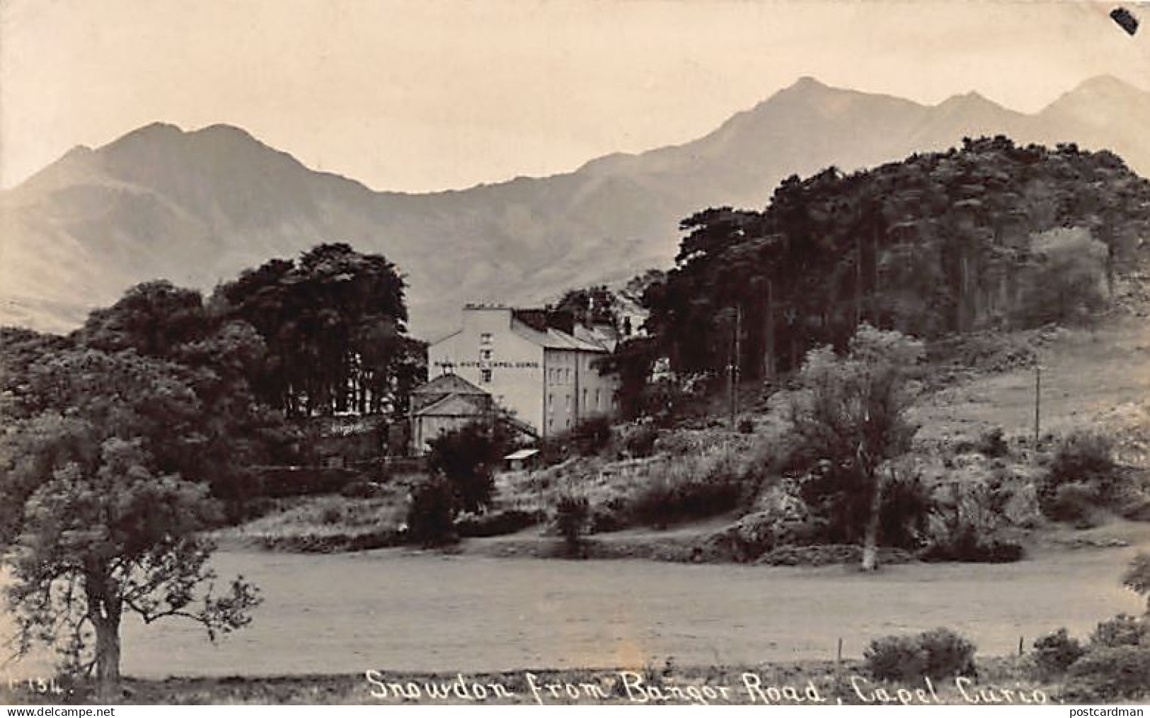 WALES Caernarvonshire - CAPEL CURIG Snowdon from Bangor Road