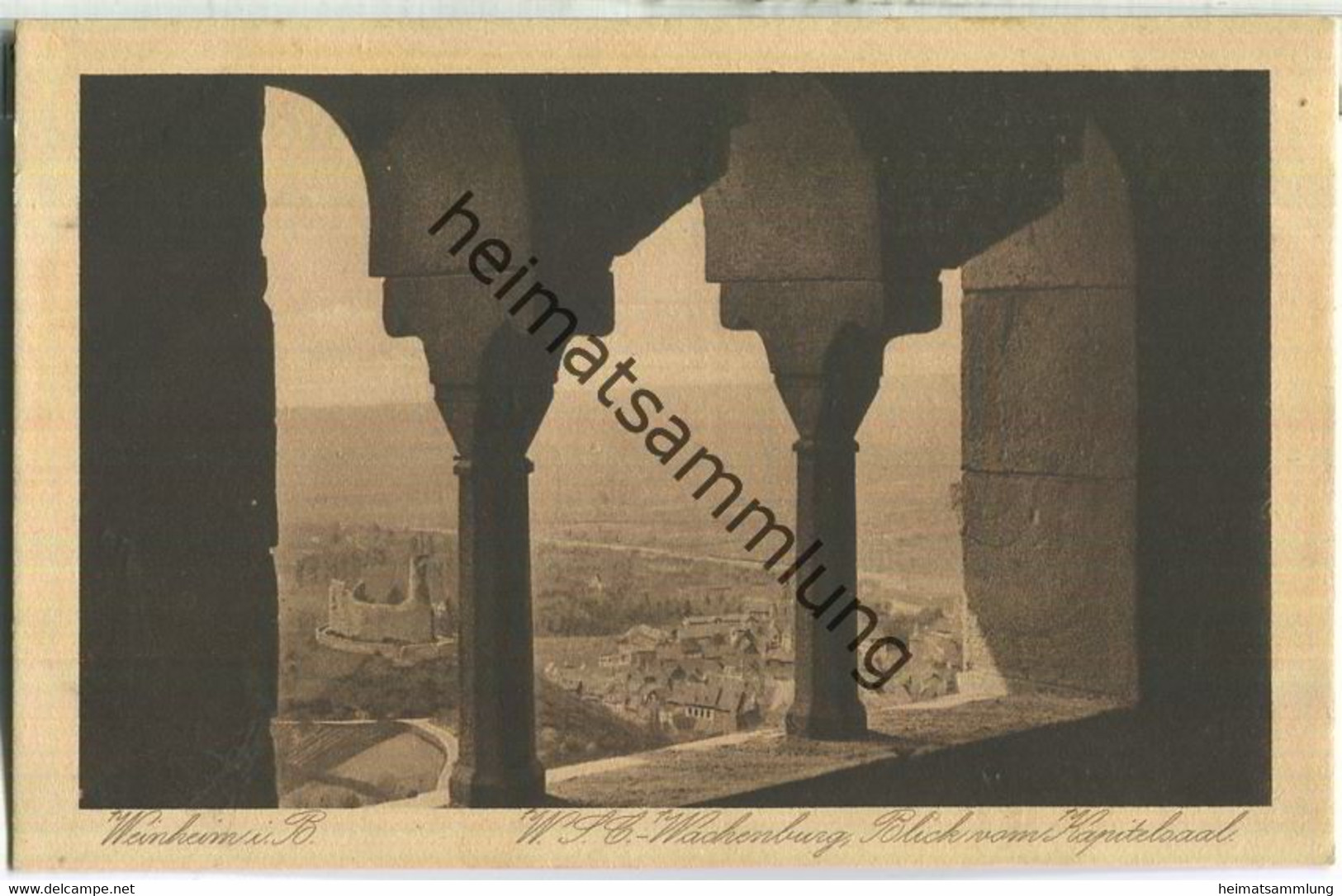 Weinheim - Wachenburg - Blick vom Kapitelsaal - Verlag Hans Braun Weinheim