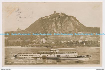 C004300 Rhein. Drachenfels und Drachenburg. Hotel Restaurant auf dem Drachenfels