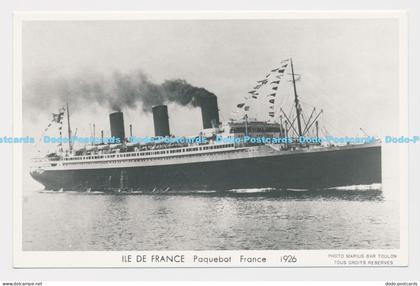 C006054 Ship. Ile de France. Paquebot France. 1926. Marius Bar Toulon