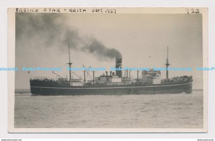 C021267 Fresno Star. Built Glasgow 1919. Erith. 1937. Ship. Postcard