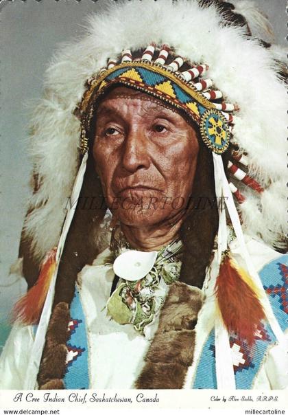 CANADA - A Cree Indian Chief, Saskatchewan, Postcard 1978