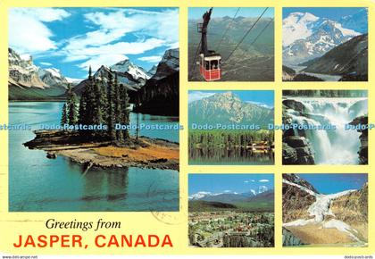 D039795 Greetings From Jasper. Canada. Town of Jasper. Pyramid Mountain. Alberta