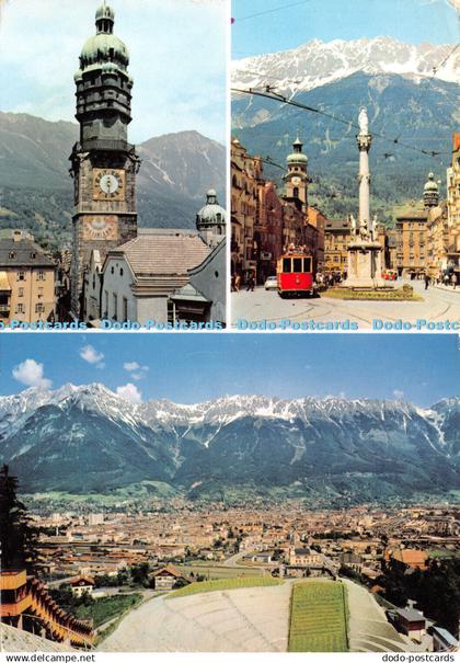 D043757 Innsbruck Gegen Norden. Stadtturm mit Goldenem Dachl. Treichl Hobart. Mu