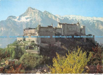 D048877 Festung Hohensalzburg mit Untersberg Austria. Farbkarten Steinmann Traun