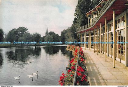 D087925 Stratford Upon Avon. The Avon. From Shakespeare Memorial Theatre Terrace