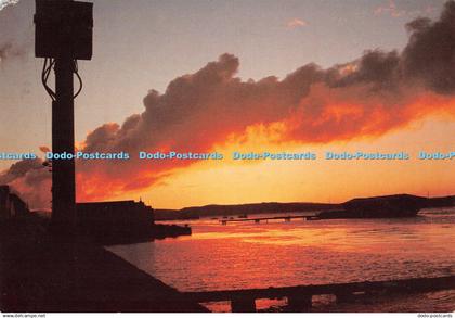 D096982 Sunset Over Stanley Harbour. Kingsley Publications. Falkland Co Op Indus