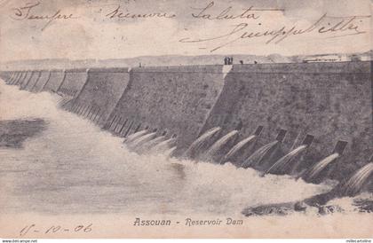 EGYPT - Assuan, Reservoir Dam, Postcard 1906