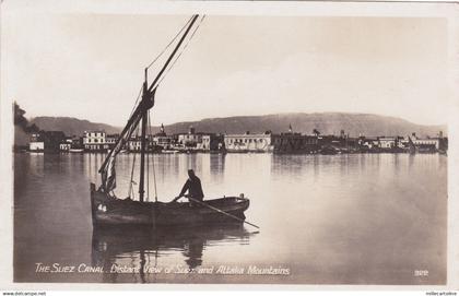 EGYPT - Port Said - The suez Canal - Distant view of Suez and Attaka Mountains