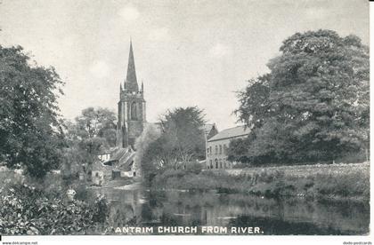 PC29087 Antrim Church from River. W. A. Green. Wagtail