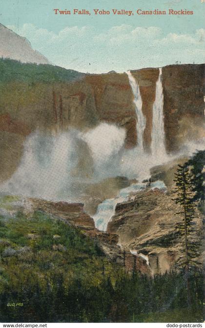 PC51010 Twin Falls. Yoho Valley. Canadian Rockies. Valentine. 1913