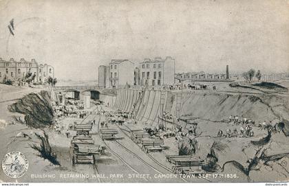 PC62664 Building Retaining Wall. Park Street. Camden Town. 1905