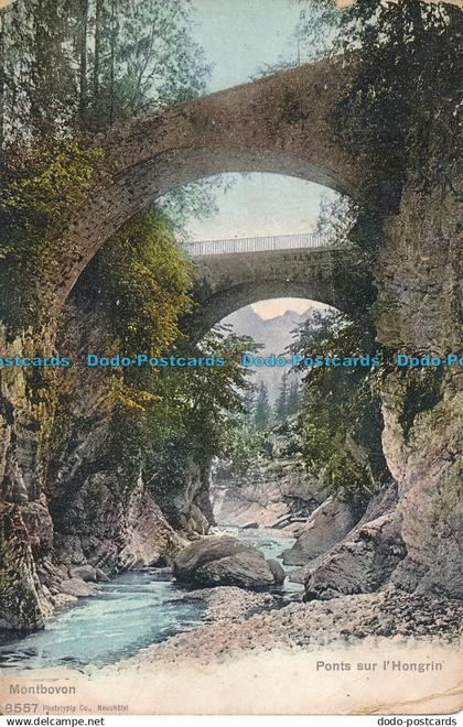 R005456 Montbovon. Ponts sur l Hongrin. Phototypie. No 8557. 1906