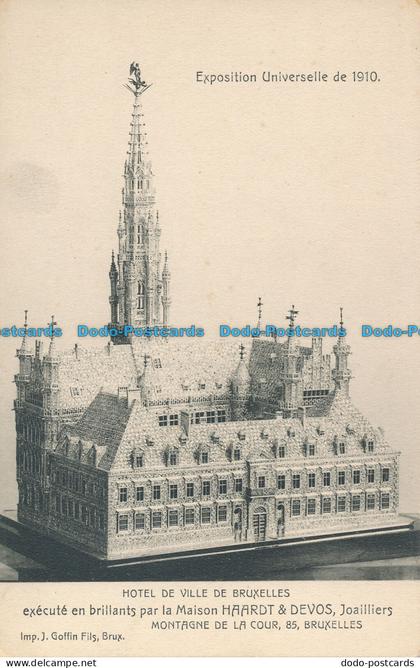 R036026 Exposition Universelle de 1910. Hotel de Ville de Bruxelles. Maison Haar