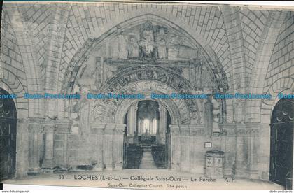 R036727 Loches. Collegiale Saint Ours. Le Porche. A. Papeghin