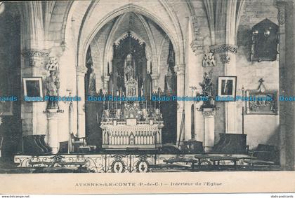 R047992 Avesnes le Comte. Interieur de l Eglise. D. A. Longuet