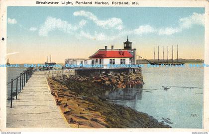 R177079 Breakwater Light. Portland Harbor. Portland. Me. The Eastern News