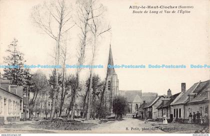 R178627 Ailly le Haut Clocher. Somme. Route de Long et Vue de l Eglise