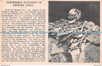 R219286 Remarkable Discovery In Cheddar Caves W Gough Cheddar