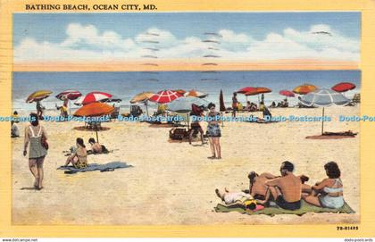 R223519 Bathing Beach Ocean City Md The Harry P Cann and Bro C T Art Colortone 1