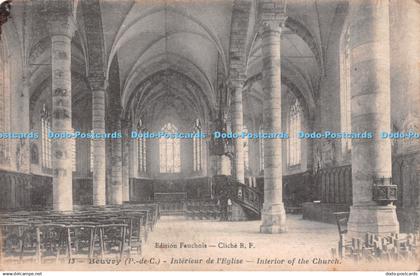 R247459 Beuvry P de C Interieur de l Eglise Interior of the Church Cliche B F Ca