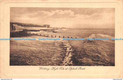 R267897 Worthing High Tide at Splash Point Tuck Sepia Plate marked Postcard No 2