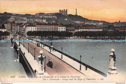 R279629 Lyon The Universite bridge and the Slope of Fourviere LL 409 Levy Fils 1