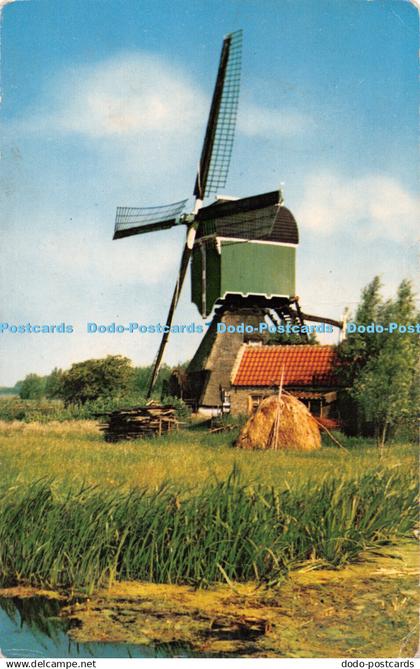 R285158 Wipwatermolen Schoonhoven Dutch Windmill Postcard