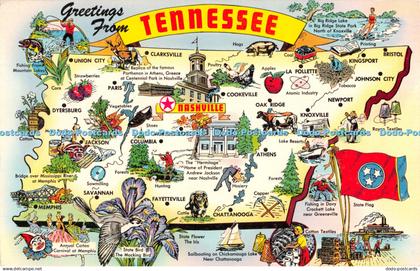 R316731 Greetings from Tennessee Nashville 50 State Subjects Lusterchrome Tichno